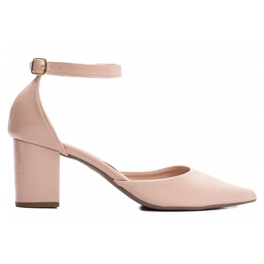 Scarpin Saltinho Nude Verniz