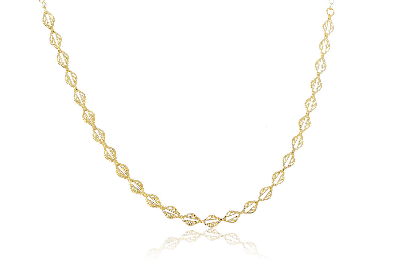 Choker Com Folhas Banhado Em Ouro 18k - Casa Vitrine