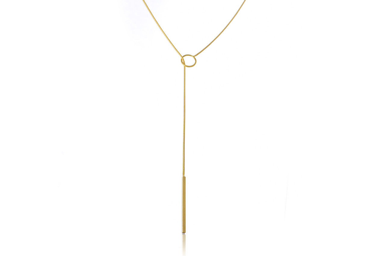 Colar Gravata Com Ponta Palito Folheado Em Ouro 18k - Casa Vitrine