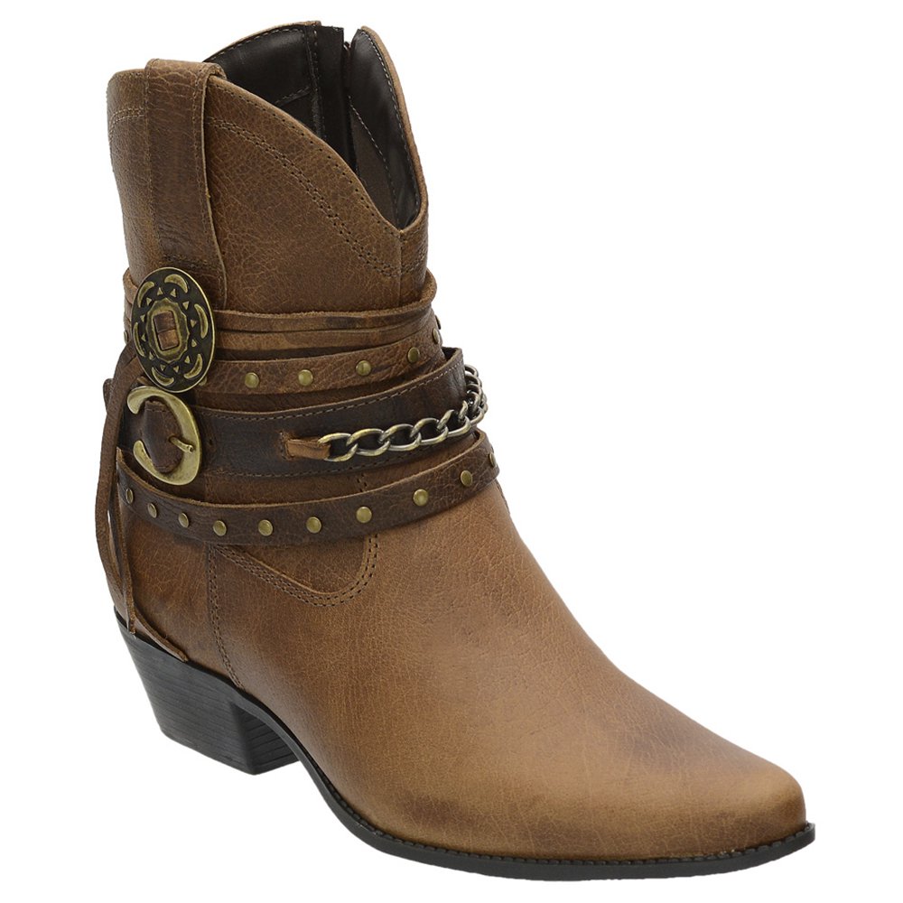 Bota Texana Couro Fóssil Tabaco - Casa Vitrine