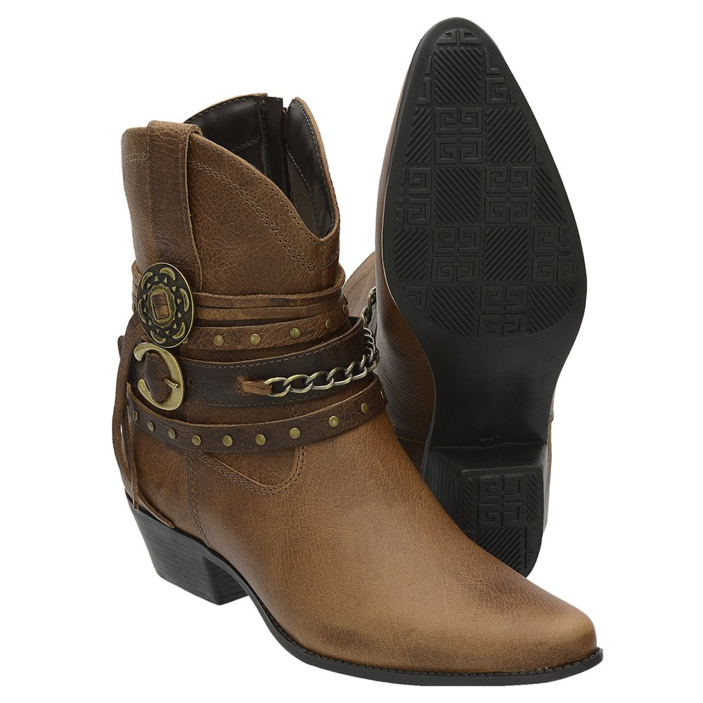 Bota Texana Couro Fóssil Tabaco - Casa Vitrine