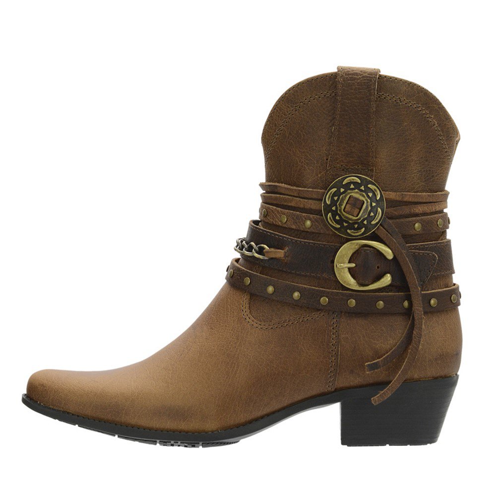 Bota Texana Couro Fóssil Tabaco - Casa Vitrine