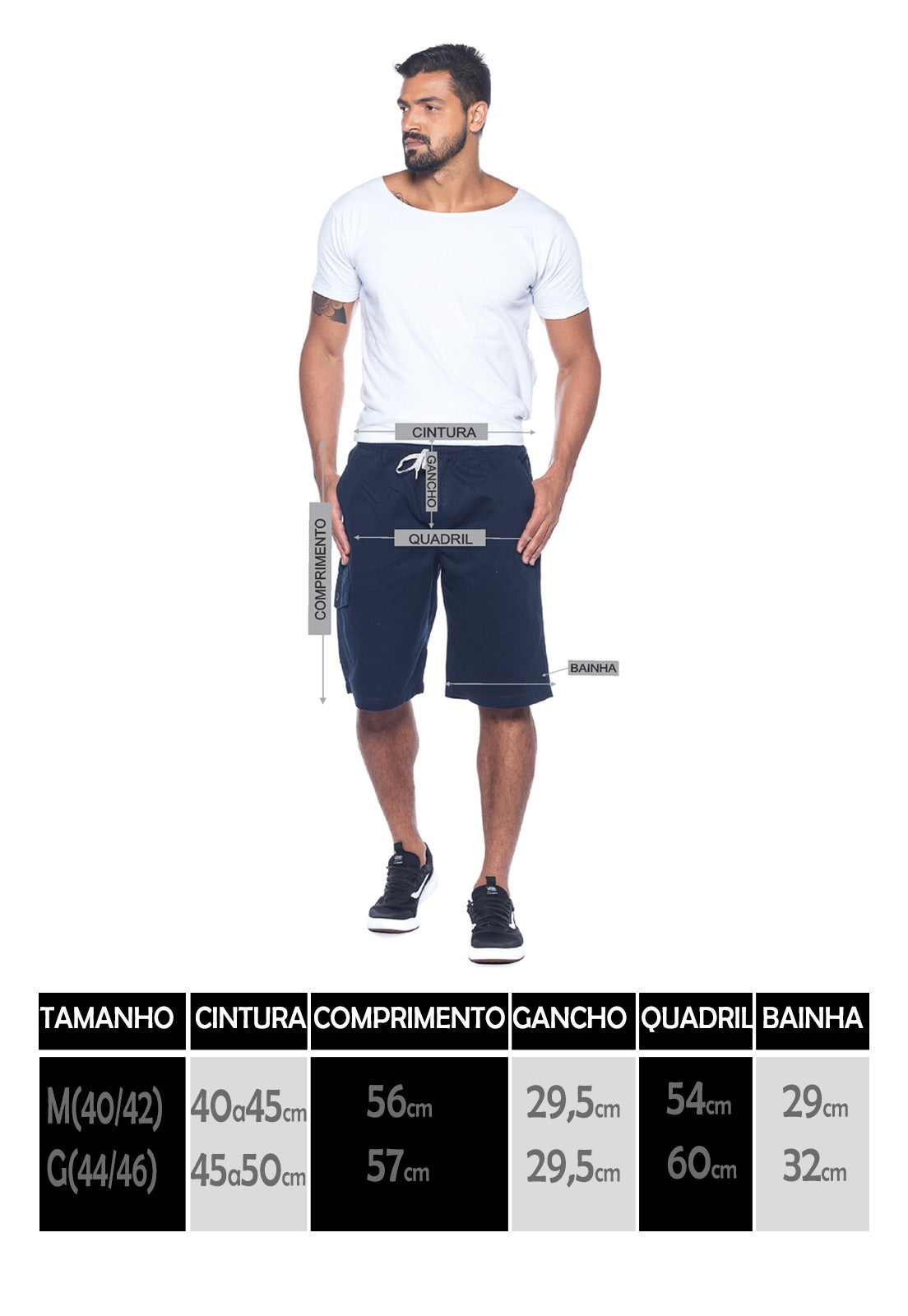 Bermuda masculina sarja bege