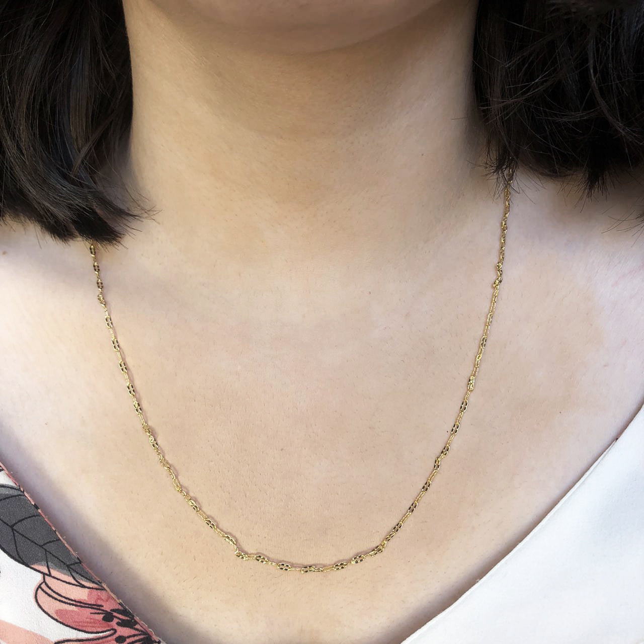 Colar Cumprido Com Mini Elos Folheado Em Ouro 18k - Casa Vitrine