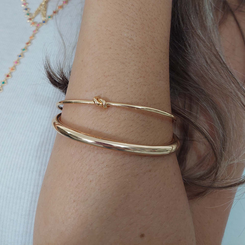 Bracelete Fino Com Nó Folheado Em Ouro 18k - Casa Vitrine