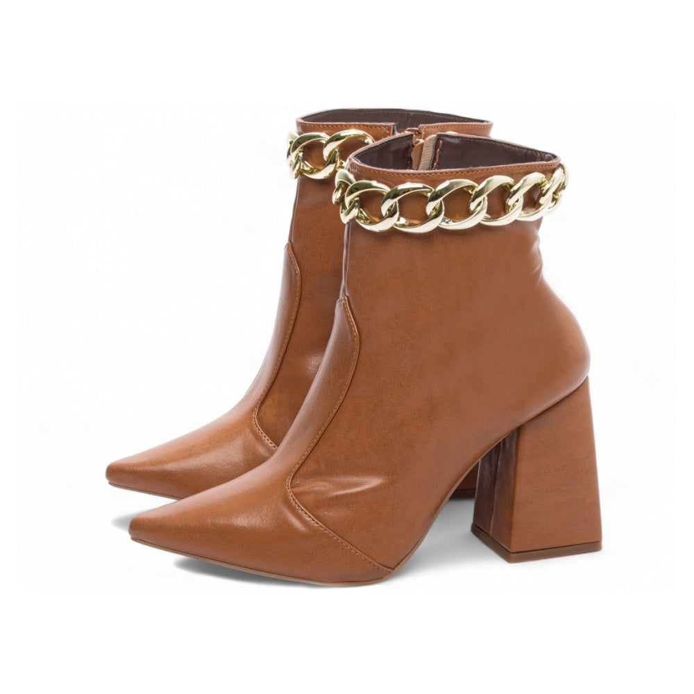 Bota Caramelo Corrente Dourada - Casa Vitrine