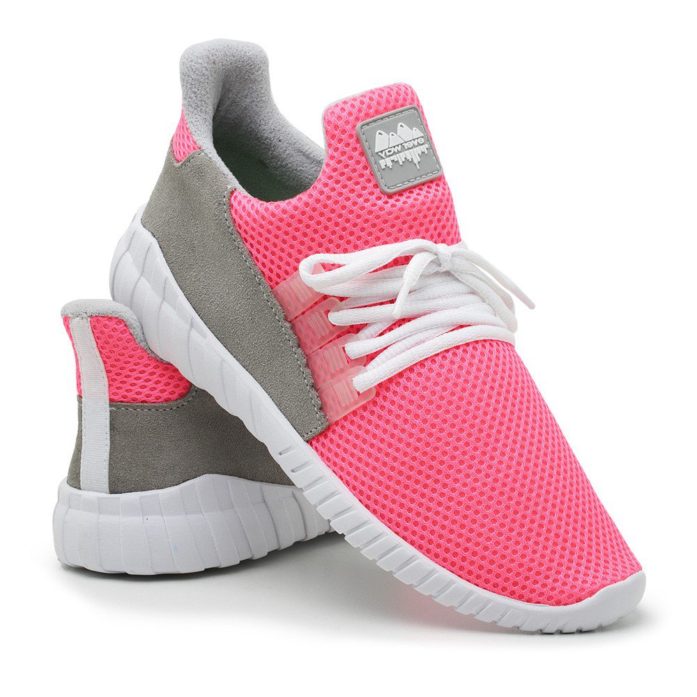 Tênis Caminhada Feminino Confortável Pink - Casa Vitrine