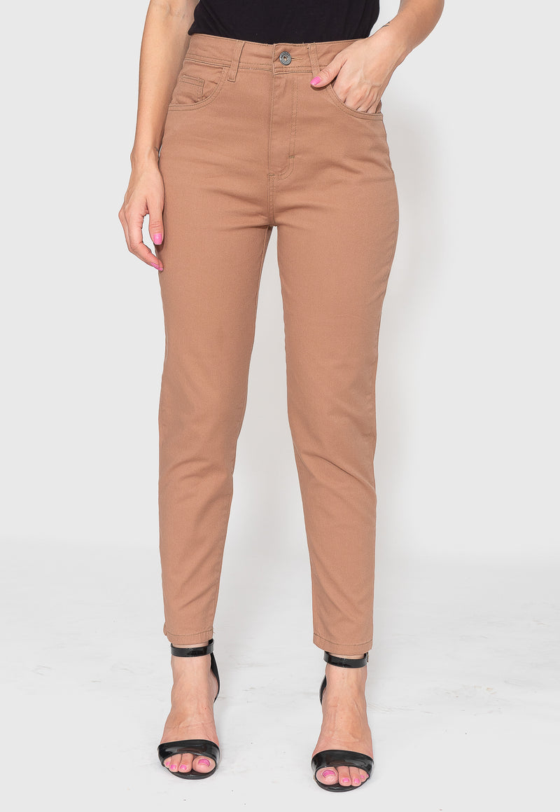 Calça Skinny Caqui Cintura Alta - Casa Vitrine