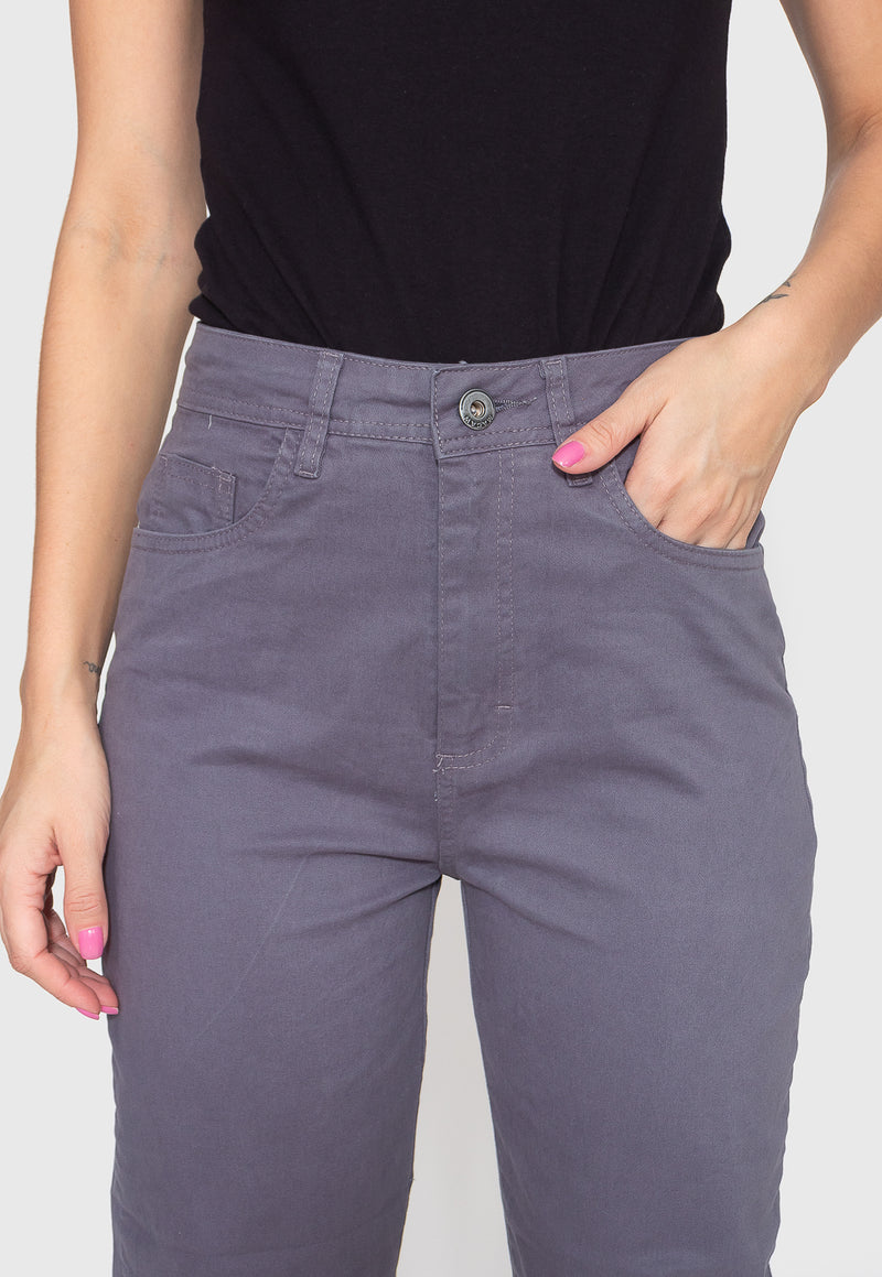 Calça Skinny Cinza Cintura Alta - Casa Vitrine