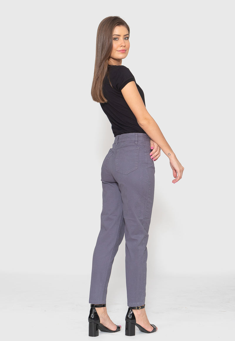 Calça Skinny Cinza Cintura Alta - Casa Vitrine