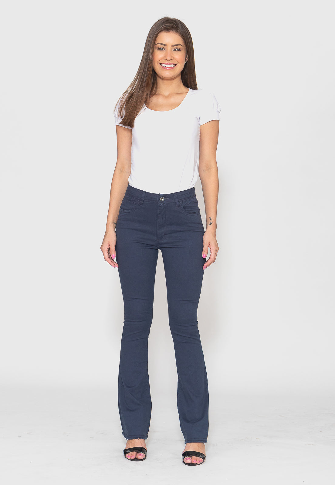 Calça Flair Azul Cintura Alta - Casa Vitrine