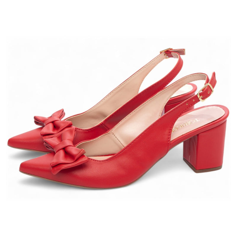 Scarpin slingback vermelho