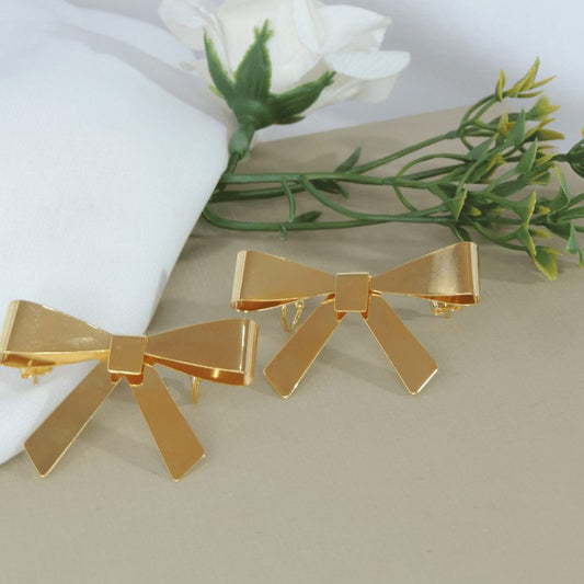 Brinco Ear Cuff Laço Banhado Em Ouro