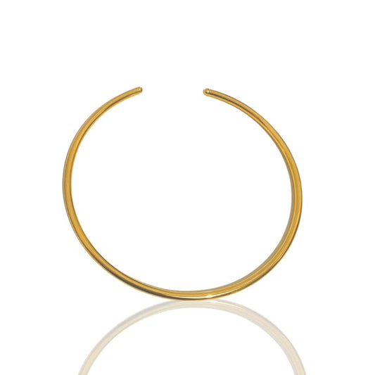 Choker Circular Aro Tubo Banhado Em Ouro 18k - Casa Vitrine