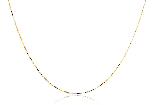 Colar Com Corrente De Bolinha E Palito Folheado Em Ouro 18k - Casa Vitrine