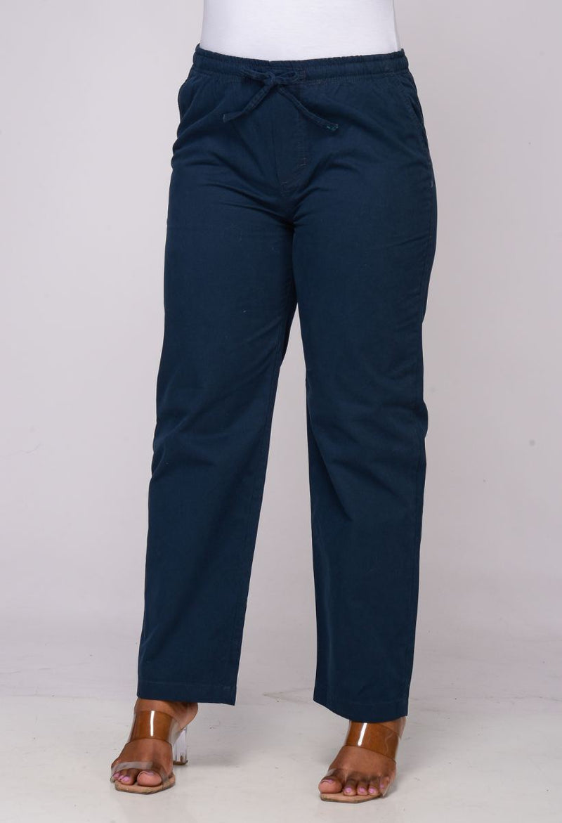 Calça Feminina Elástico Azul Marinho