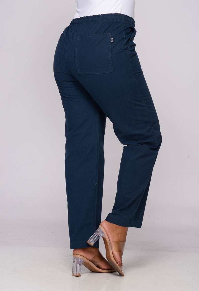 Calça Feminina Elástico Azul Marinho