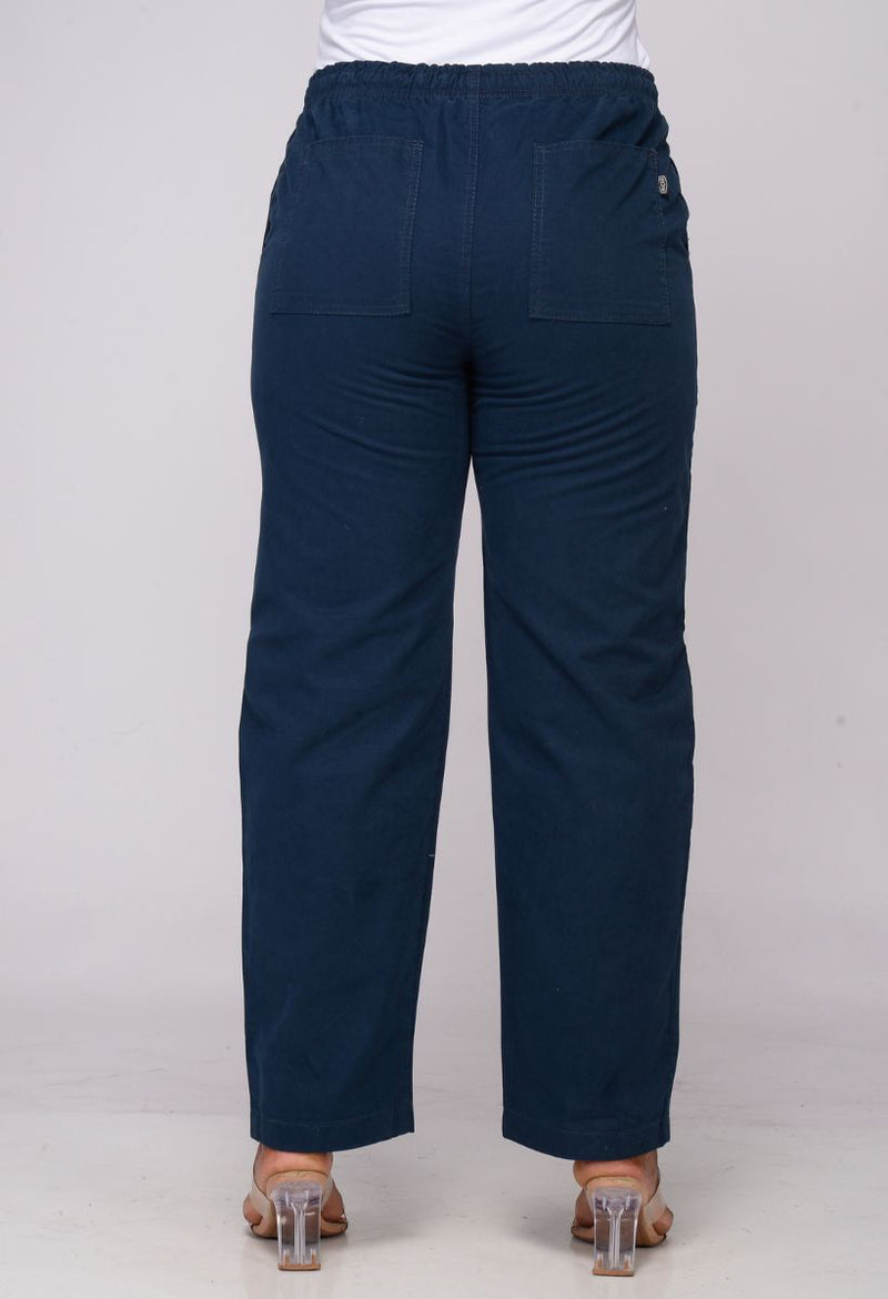 Calça Feminina Elástico Azul Marinho