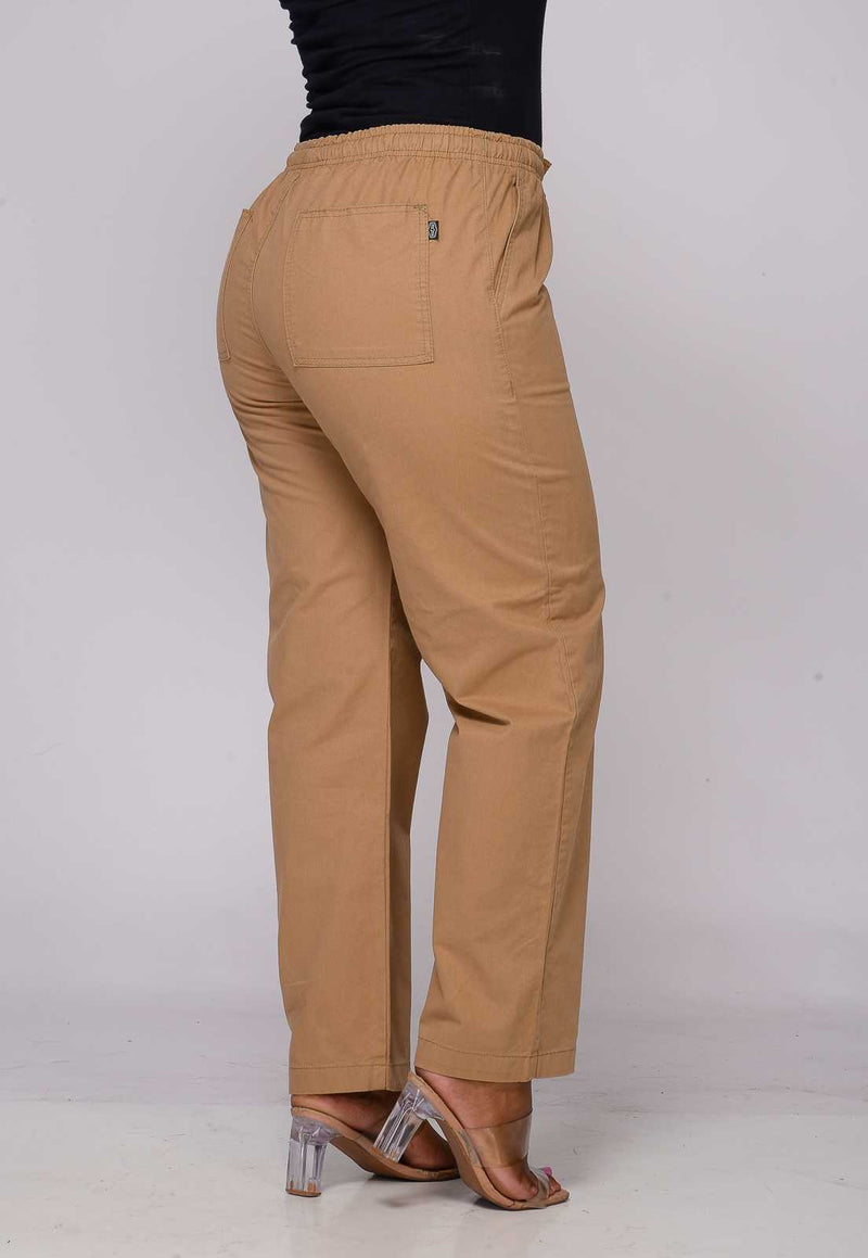 Calça Feminina Elástico Caki