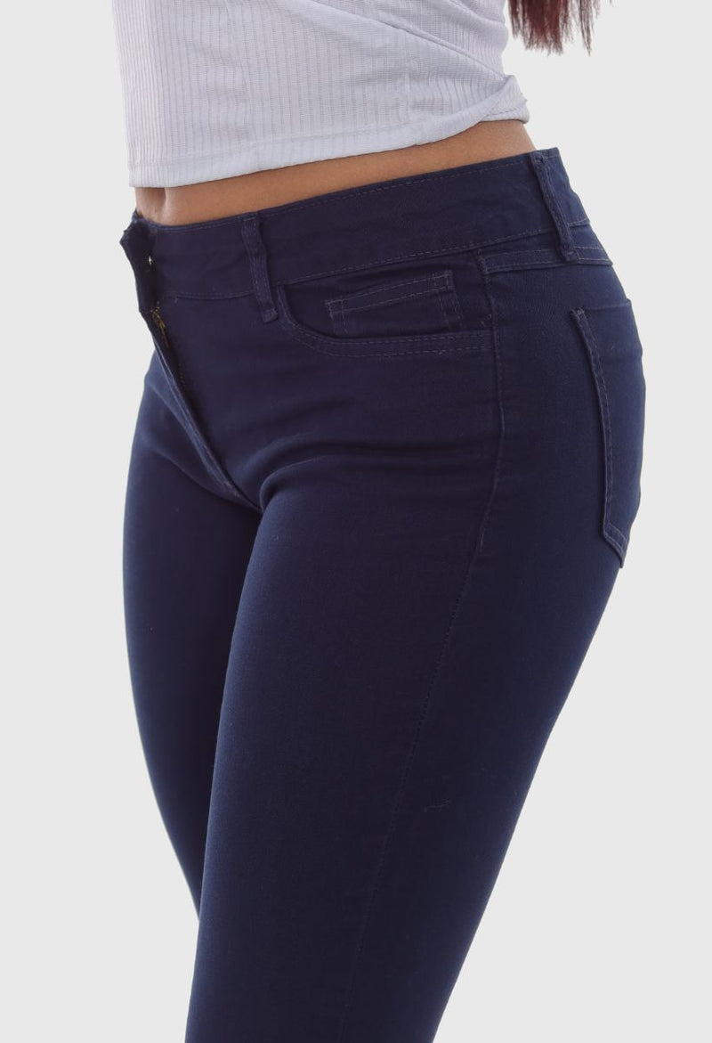 calça flare azul marinho