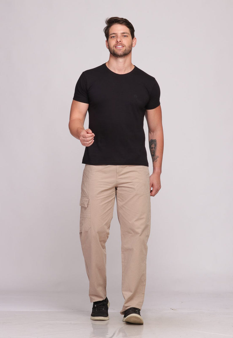 Calça masculina sarja bege