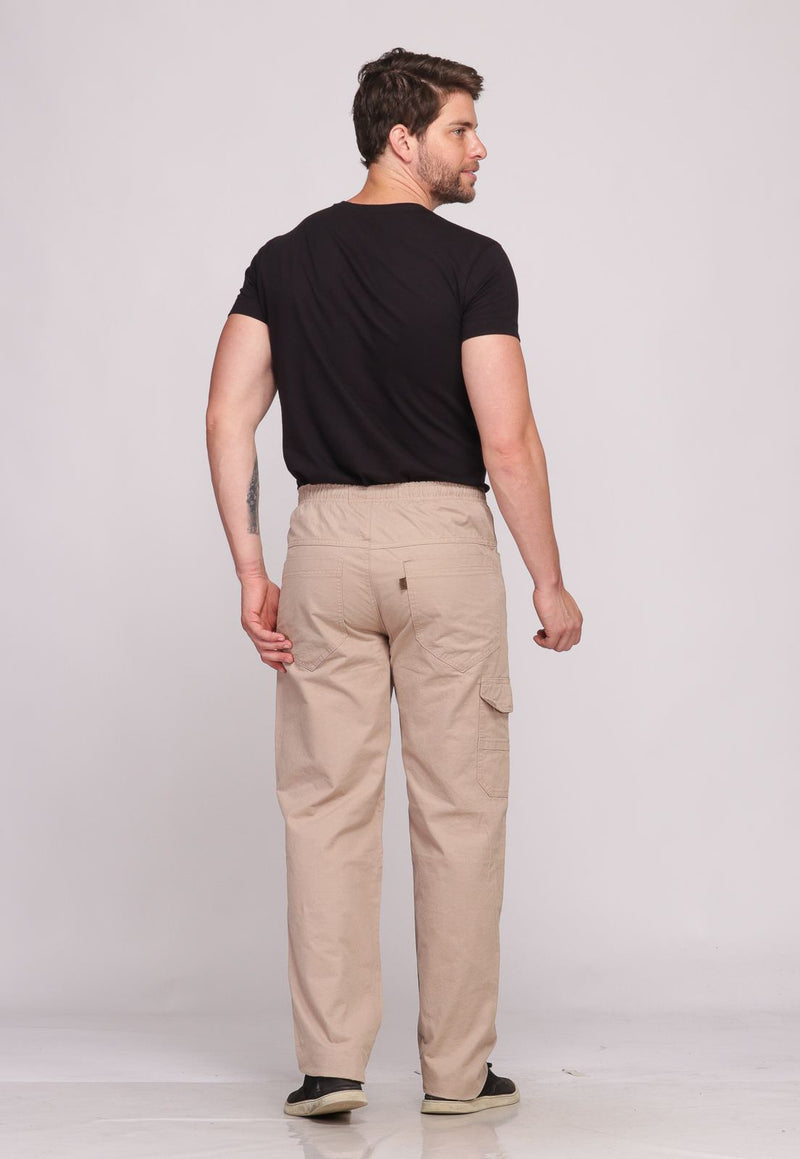 Calça masculina sarja bege