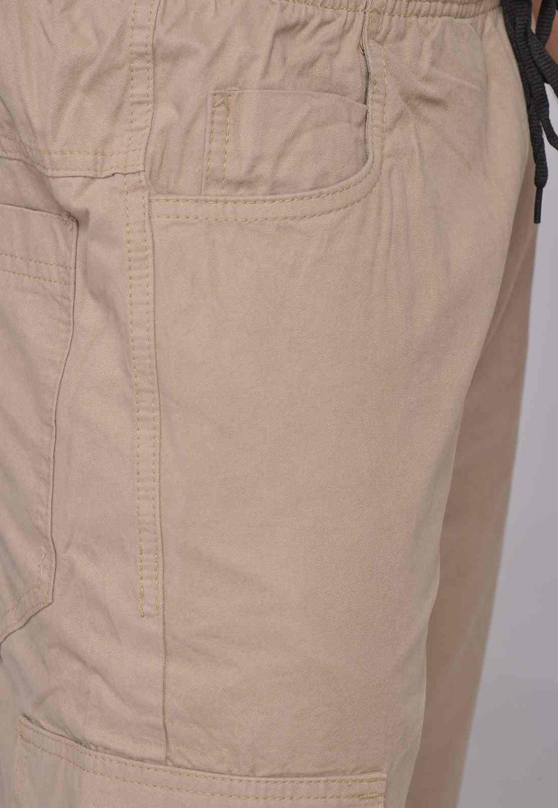 Calça masculina sarja bege escura