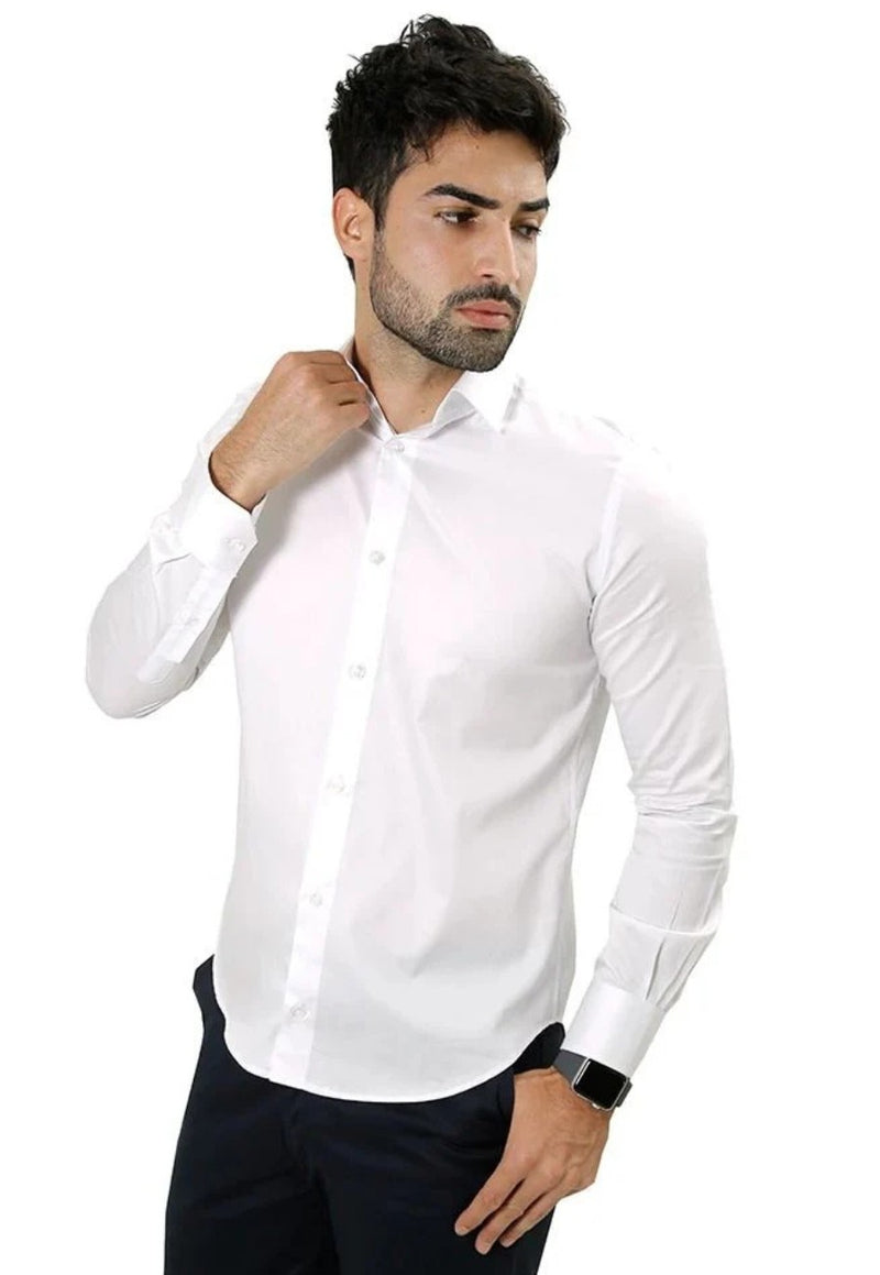 Camisa manga longa slim fit básica lisa