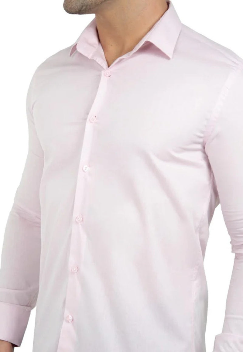 Camisa manga longa slim fit básica lisa