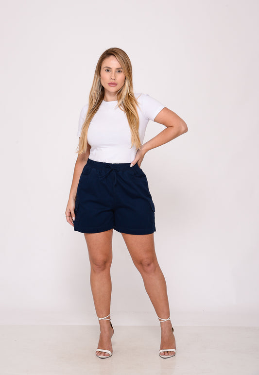 Shorts Cargo Feminino Azul Marinho