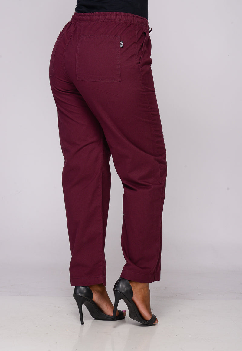 Calça Feminina Elástico Marsala