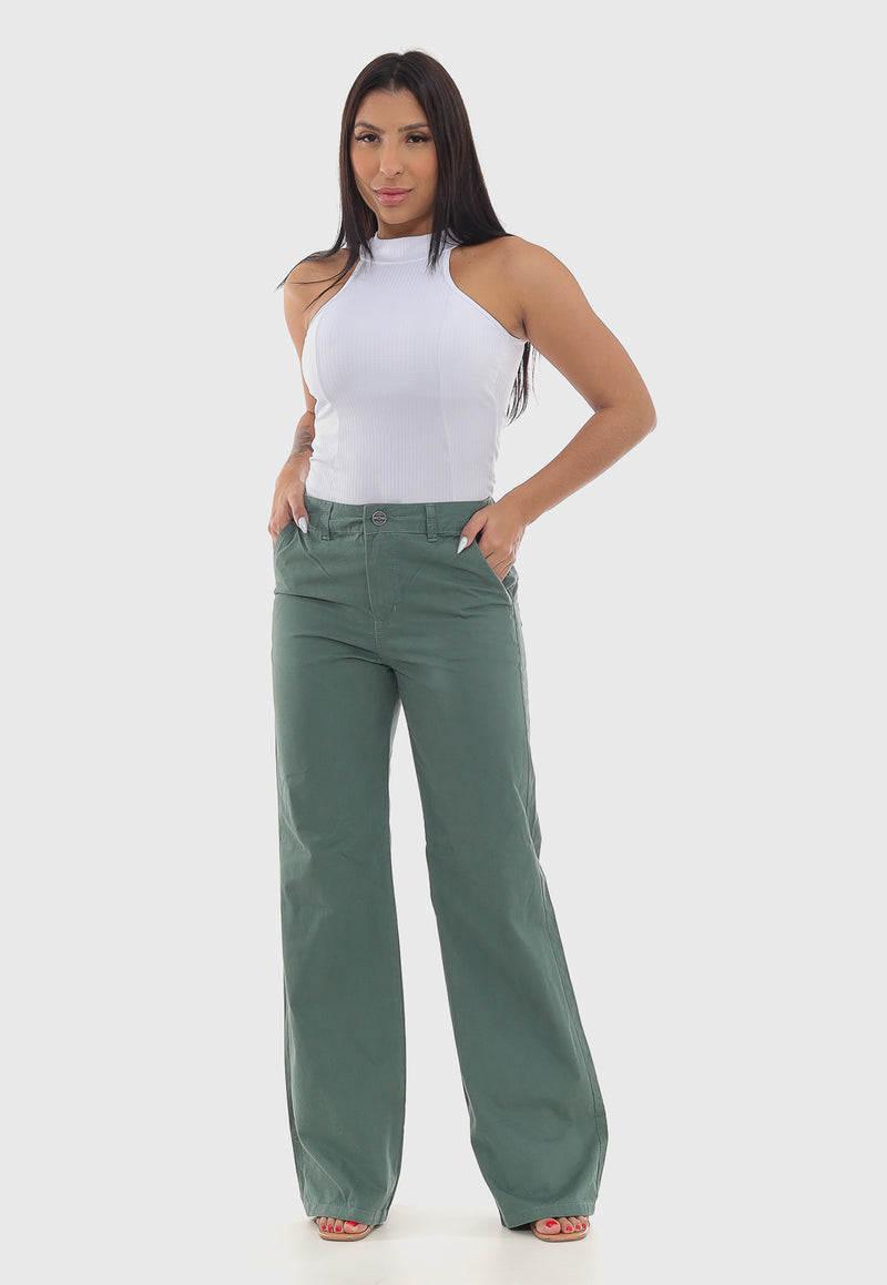 Calça Feminina Wide Leg Verde