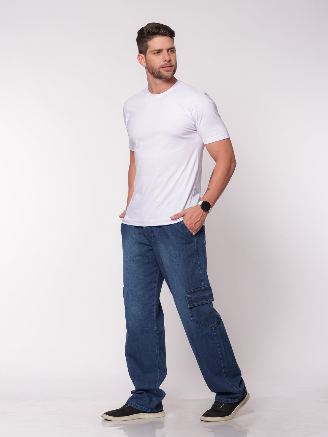 Calça jeans masculina baggy