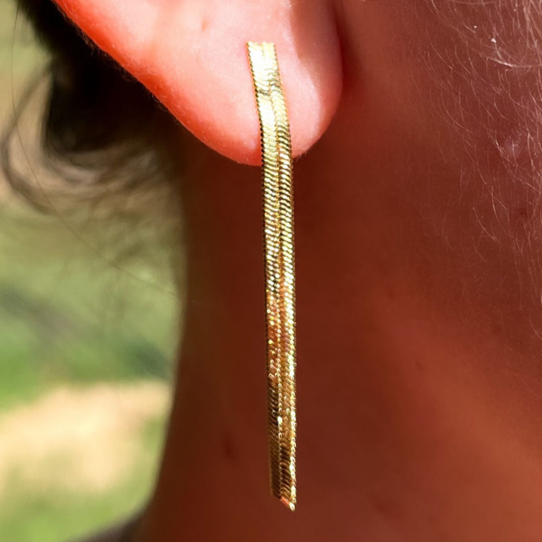 Brinco De Fita Folheado A Ouro 18k - Casa Vitrine