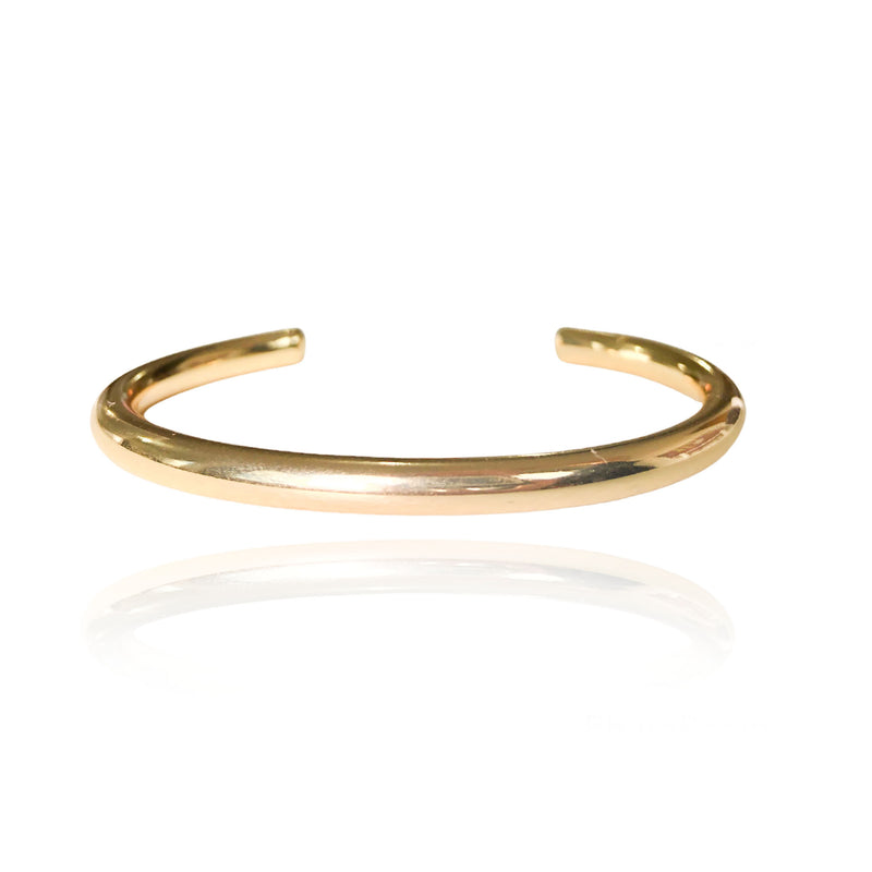 Bracelete Liso Redondo Folheado Em Ouro 18k - Casa Vitrine