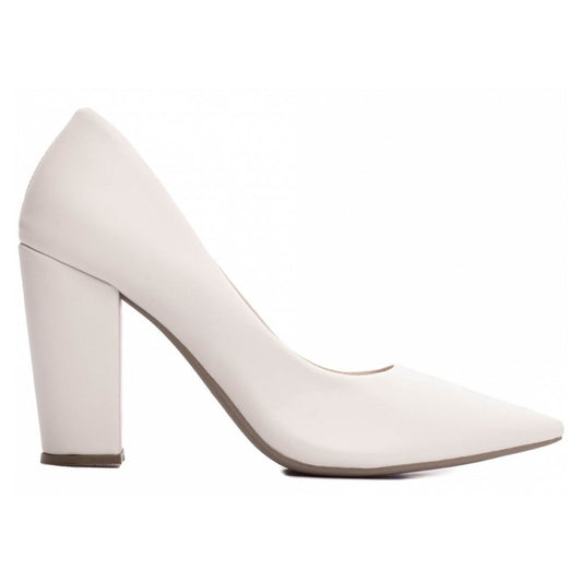 Salto Scarpin Branco Bico Fino