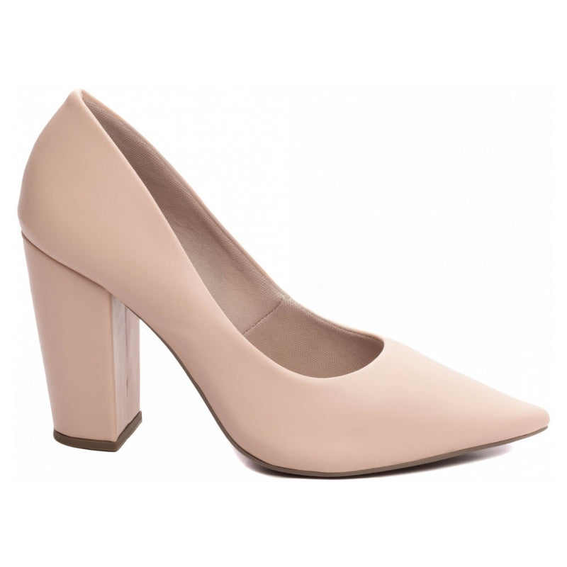 Scarpin Nude Salto Bloco