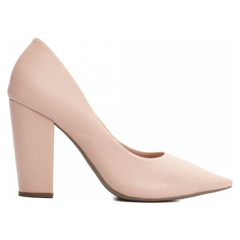 Scarpin Nude Salto Bloco