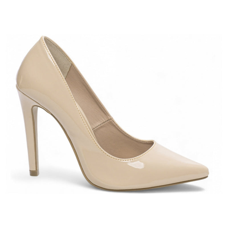 Scarpin Verniz Nude Salto 12