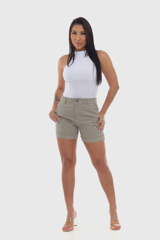 Shorts Feminino Cinza Claro