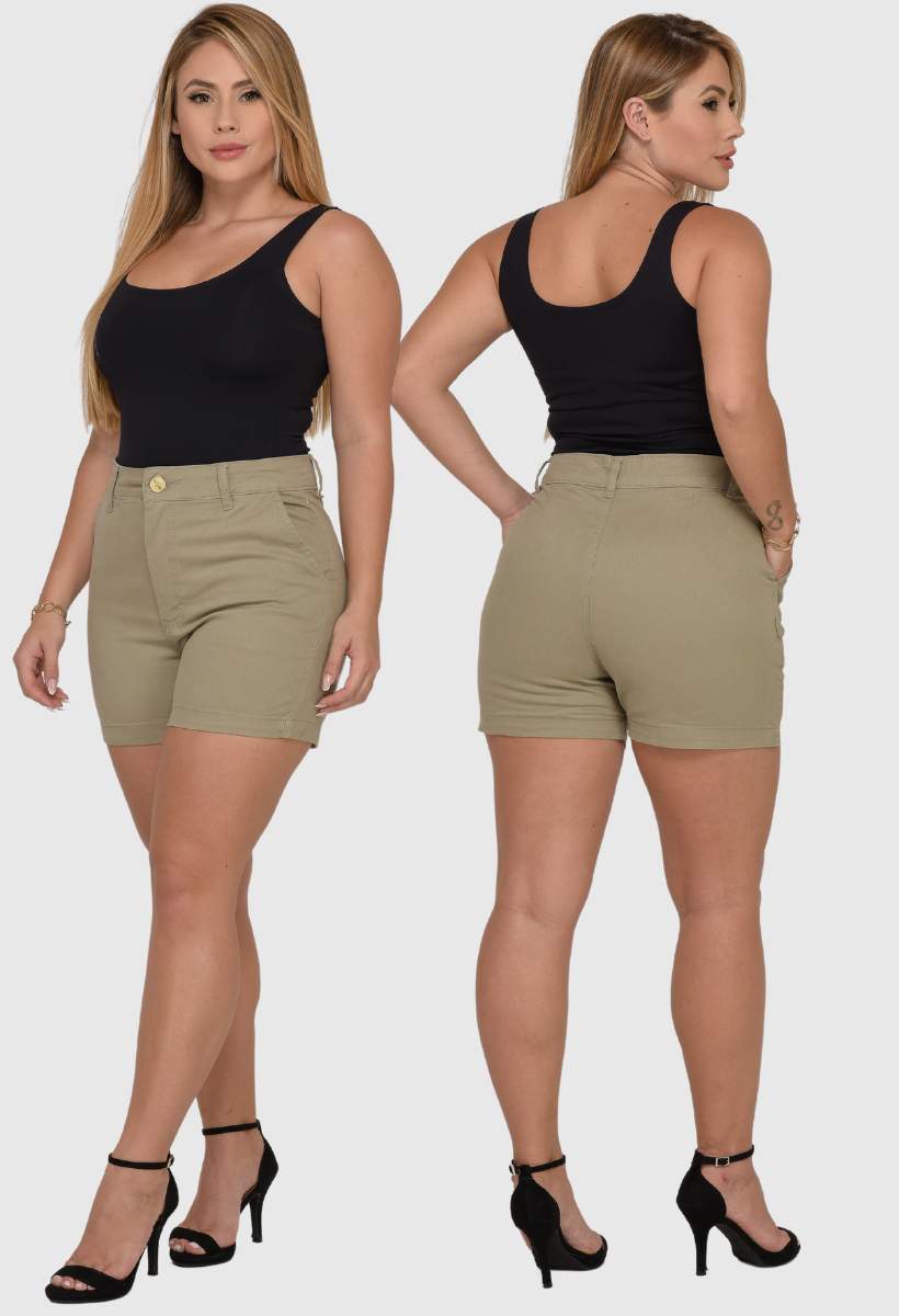 Shorts Feminino Verde Acinzentado