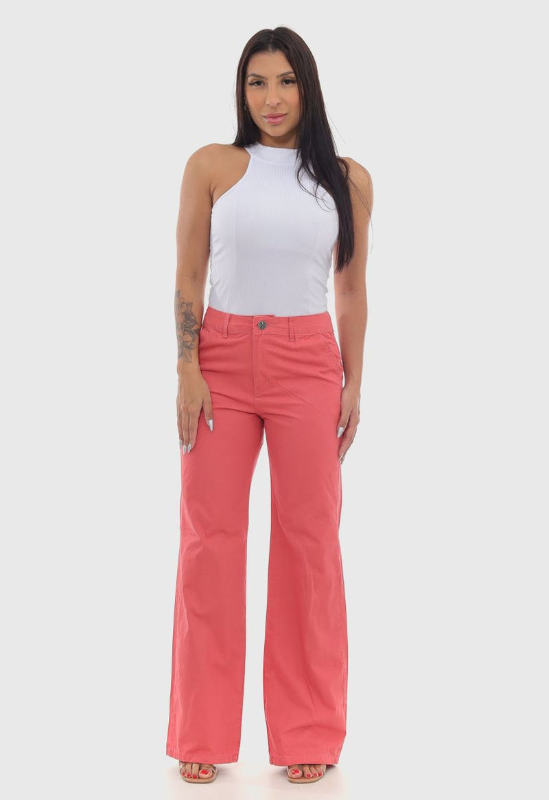 Calça Feminina Wide Leg Coral