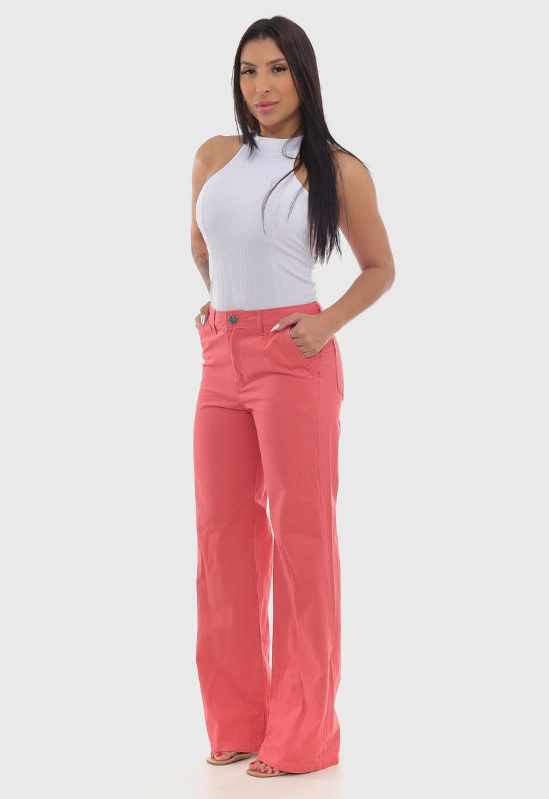 Calça Feminina Wide Leg Coral