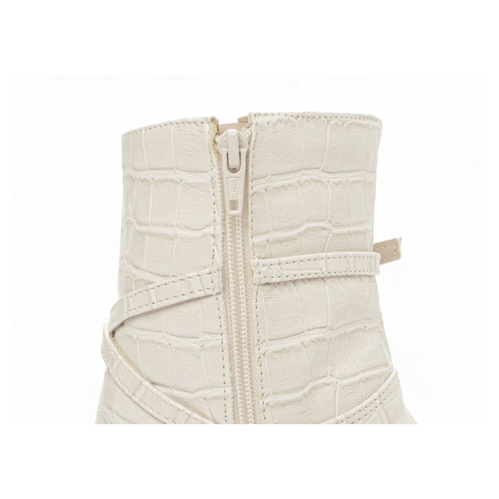 Bota Croco Branca Cano Médio - Casa Vitrine