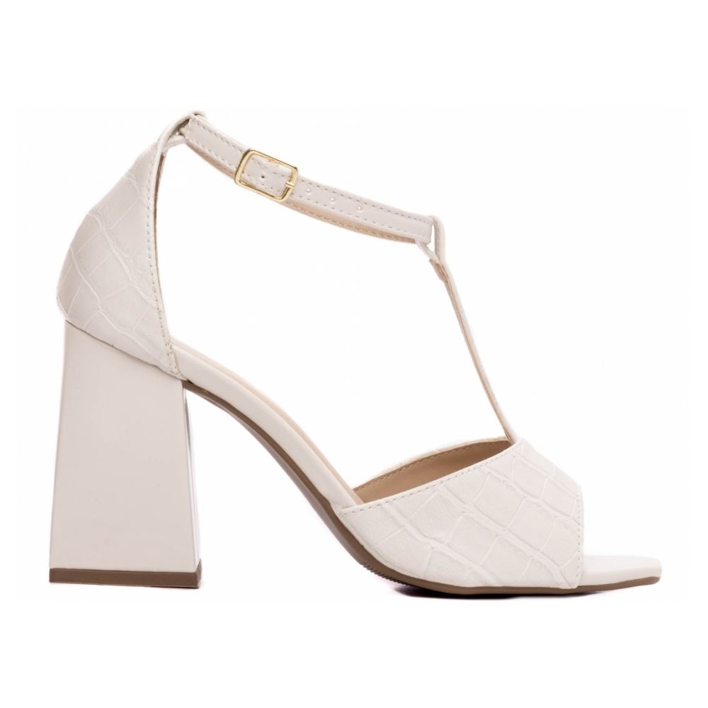 Sandália Feminina Croco Branca