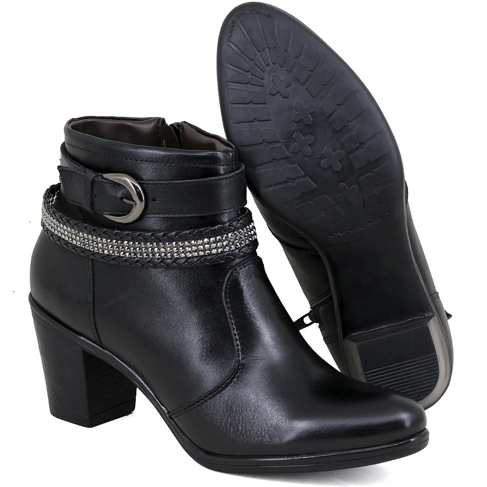 Bota de Couro Preto Comfort - Casa Vitrine