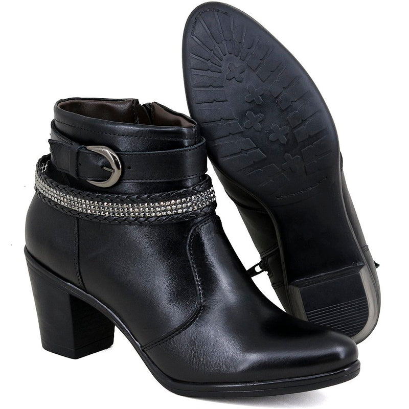 Bota de Couro Preto Comfort - Casa Vitrine