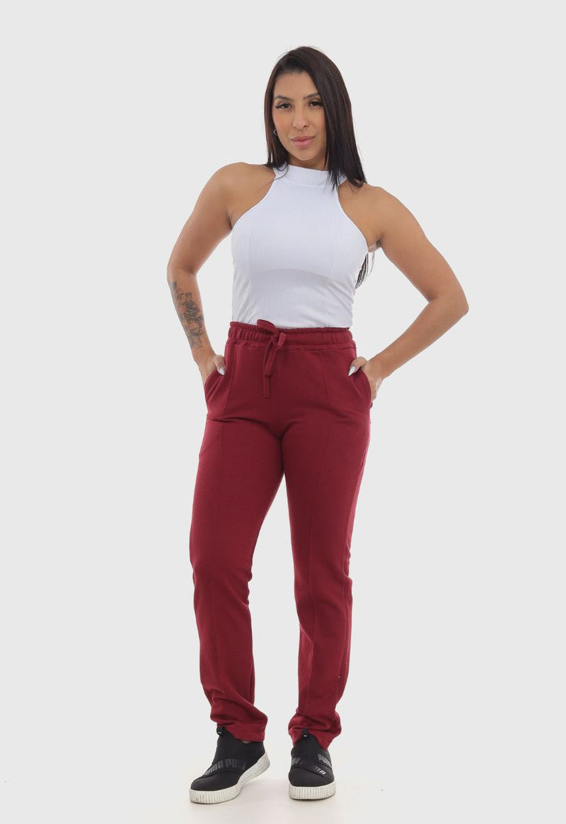 Calça Moletom Marsala