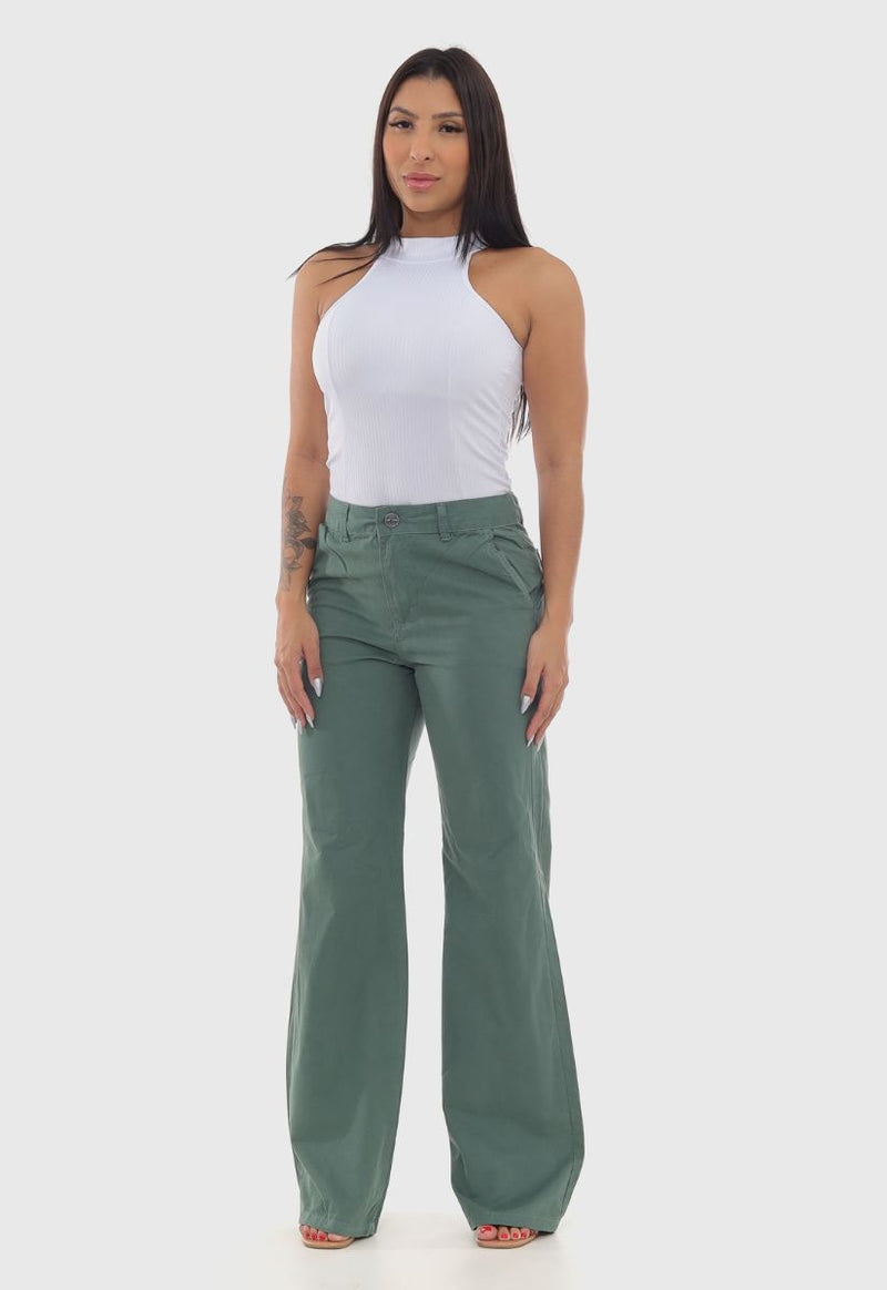 Calça Feminina Wide Leg Verde